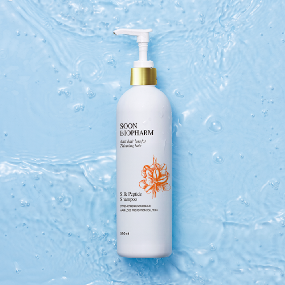 [Green Friends] Silk Peptide Shampoo 350ml for Anti Hair Loss Scalp Cleansing Soft Voluminous Shiny Hair _ Made in Korea